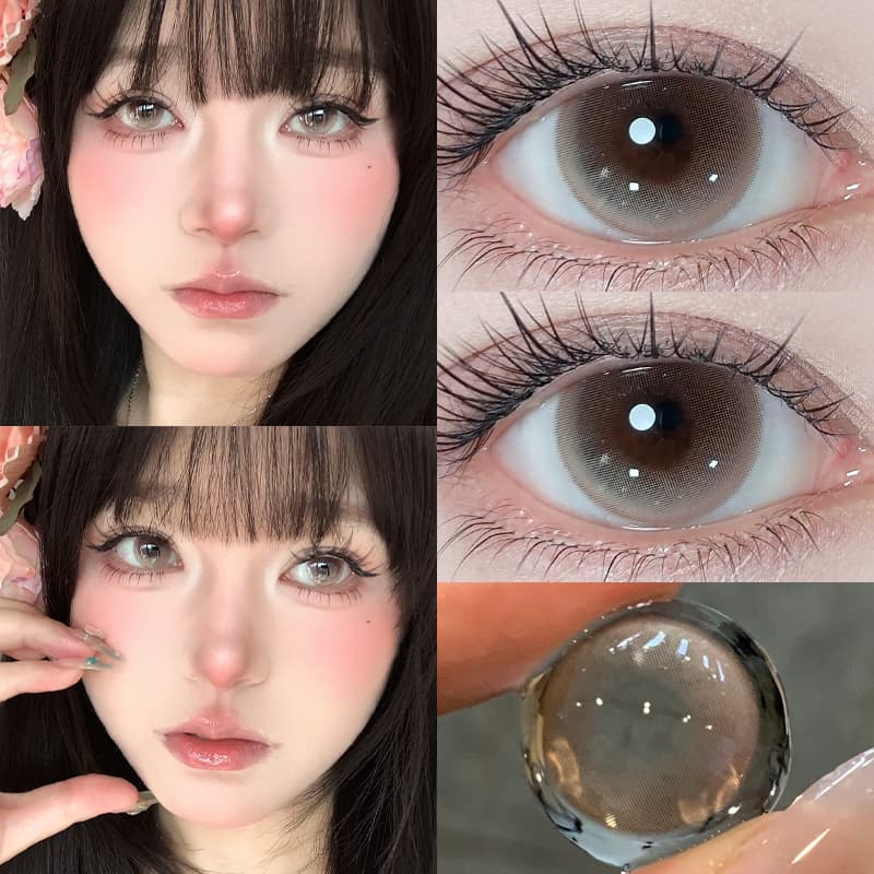 KSSEYE 1 Par De Lentes De Contato Rosa 14.5mm Para Miopia (Potência : 0 ~-8.00) Coreanas Fofas 6 Meses De Uso douyinlens