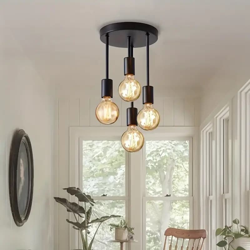Luminárias Modernas Pendentes Sala Jantar De Teto Preta 110v/220v