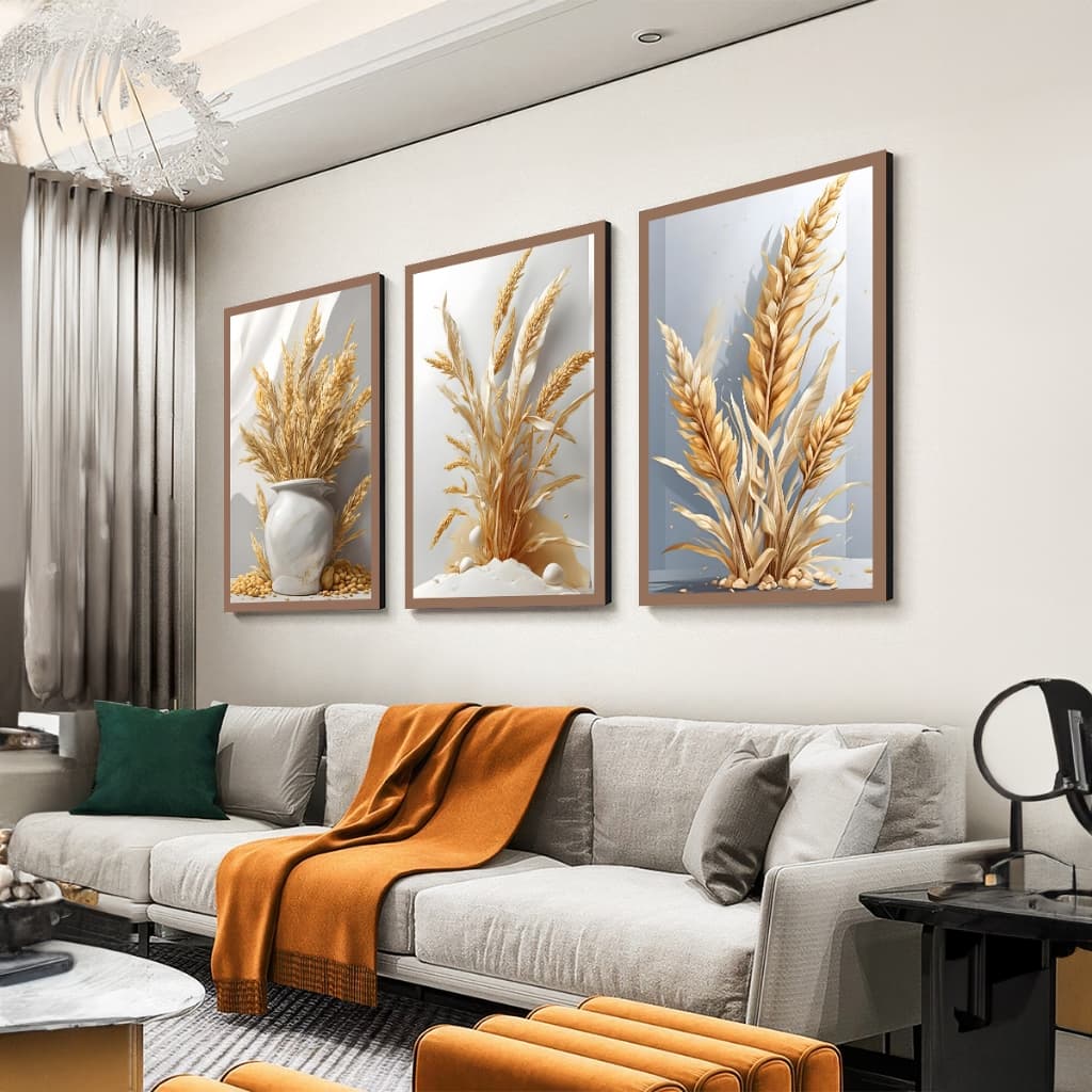 Quadro Decorativo Trigo Em Um Vaso Orelhas De Arroz Sala De Estar Quarto Decoração De Parede