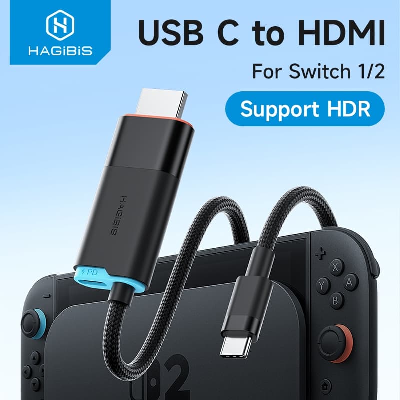 Hagibis Portátil TV Dock 4K60Hz USB C Para HDMI Docking Station Cabo Switch2 Monitorar 100W PD Switch 2/OLED ROG