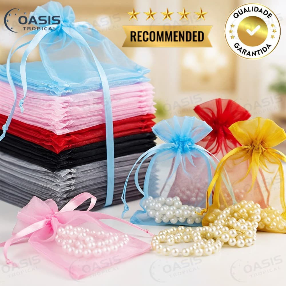 Kit 50/100 Un Saco Saquinho Organza Tule Saquinho Branco Festa Casamento Saco Para Lembrancinhas Decoração