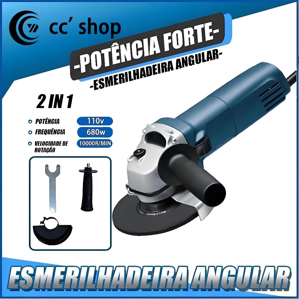 Esmerilhadeira Lixadeira Angular 680w 115mm 4.1/2 10000rpm 110V--Envio imediato
