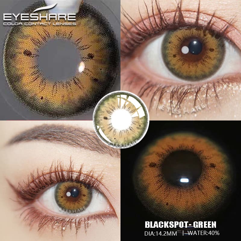 Lentes De Contato De Cor Suave Verde EYESHARE Para Olhos , Uso Anual , Macias Da Moda Com Estojo , Envio Rápido De São P