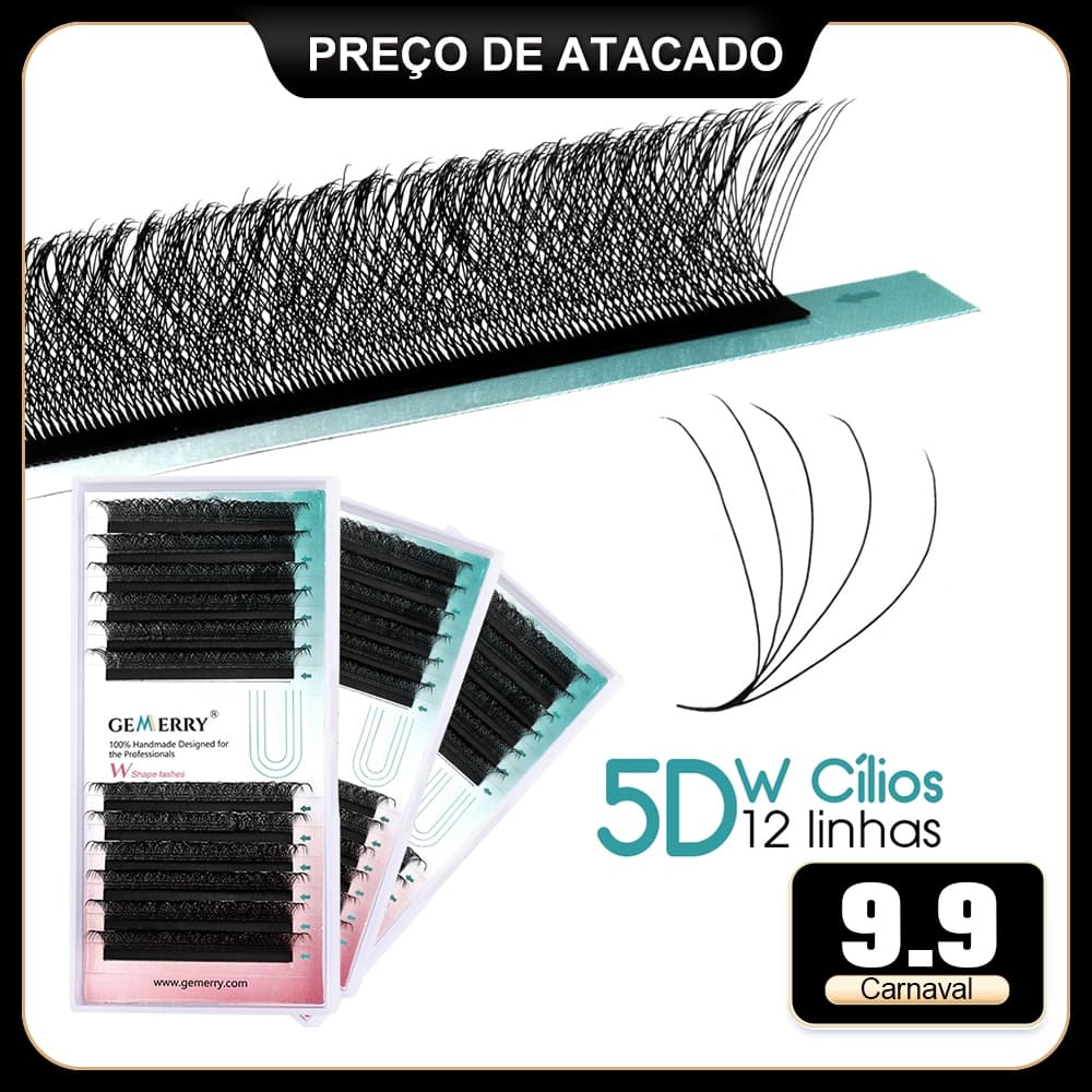 GEMERRY 5D W Volume Brasileiro Cílios Postiços Extensões Suprimentos Falsos Para Olhos Ferramenta De Maquiagem