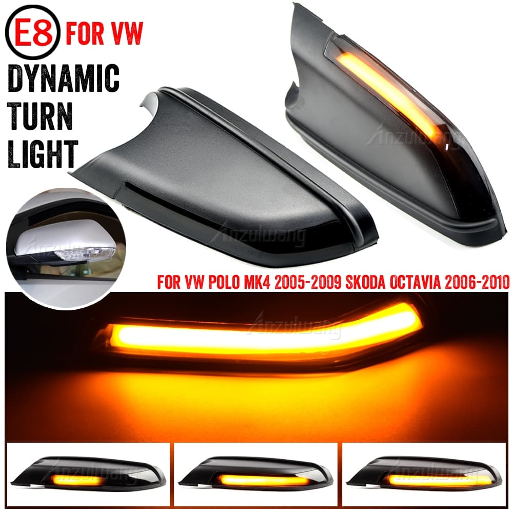 Sinal De Volta Dinâmico LED Asa Lateral Espelho Indicador Pisca Repetidor Luz Para VW Volkswagen Polo mk4 9N3 FL Vento S