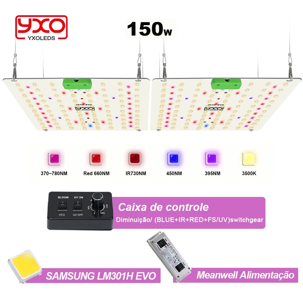 150W Quantum LED Crescer Luz SamsungLM301H EVO Full Spectrum Meanwell Para Planta Hidropônica Estufa Flor Veg e Bloom