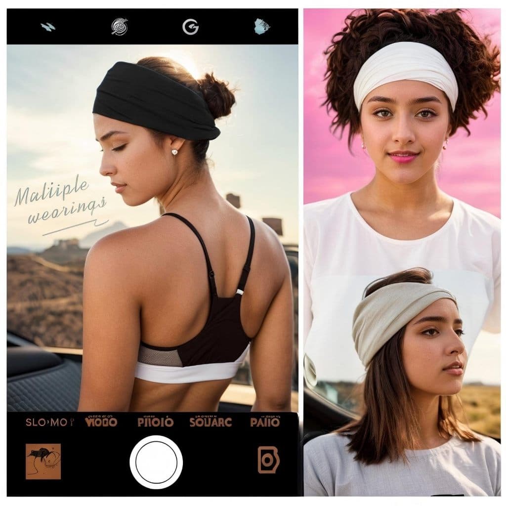 kit 3 Faixa de Cabelo para Yoga e Treino, Antideslizante e Respirável, Ideal para Academia e Corrida