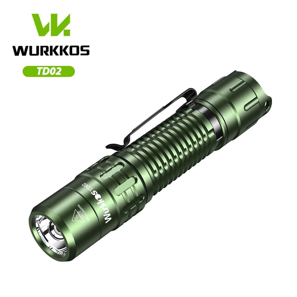 Wurkkos TD02 Poderoso Interruptor Traseiro De Holofote 2000LM Bateria 18650 Lanterna Tática De 254 M
