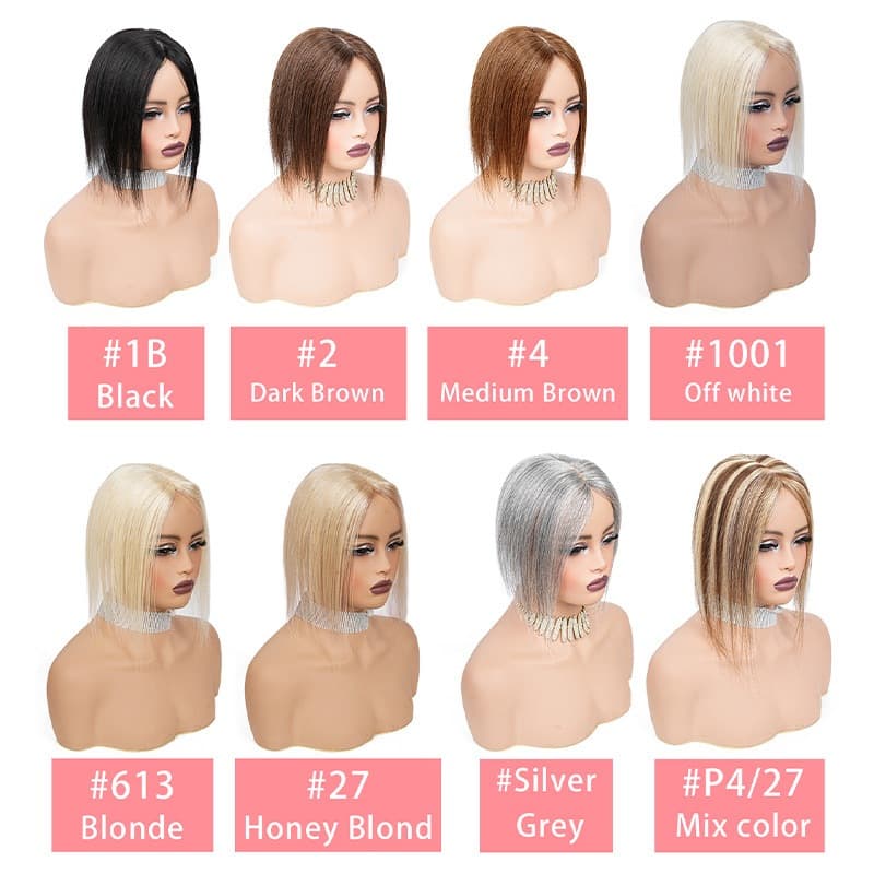 Artigo decorativo Topo 7cm X 11cm Base Realista Topper De Cabelo Humano Para Mulheres Perda Desbaste 20cm ~ 35cm