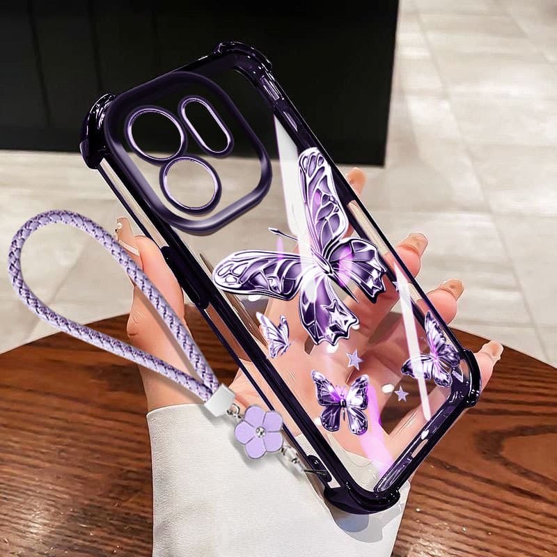 Capa YBD Para Infinix Smart 9 HD Hot 50i X6531 X6531B X6532 X6532C De Telefone Transparente Nova Borboleta Dourada TPU S