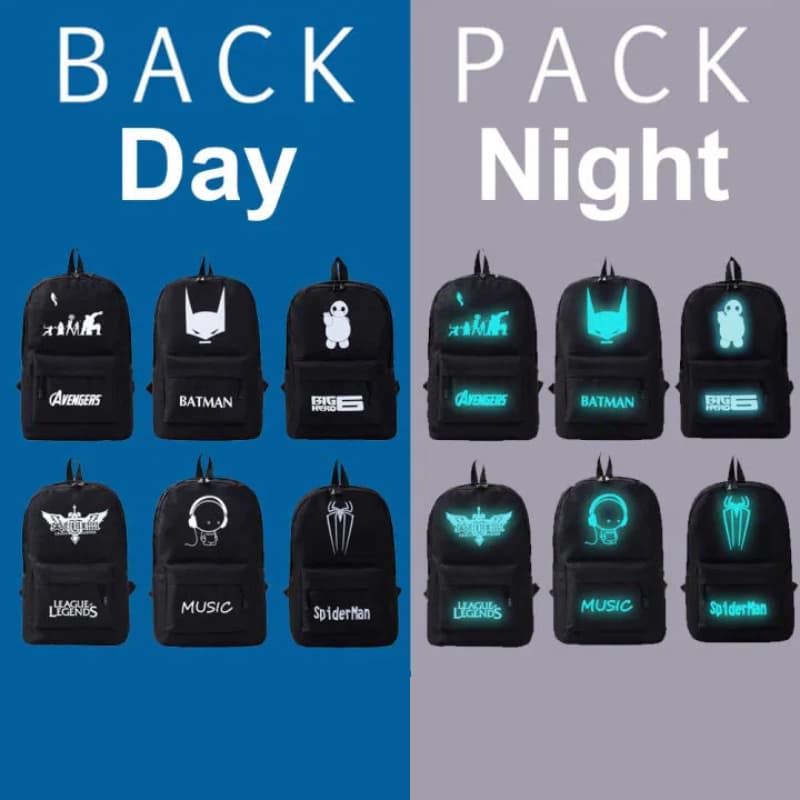 Mochila Escolar Unissex De Grande Capacidade, Impermeável, Estilo Coreano E Fashion Para Campus【Pode emitir luz】