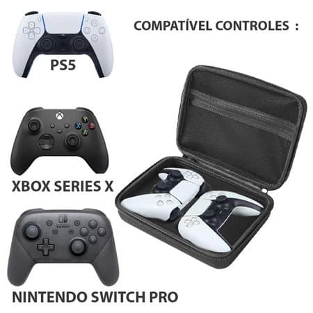 Estojo para Controle PS5 – Case Organizador Anti-Impacto, Ideal para Transporte