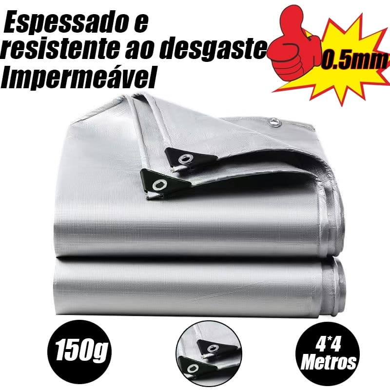 Lona 3x2/ 3X4/ 4X4/ 3X5 Blackout Cinza Preta Impermeável 350 Micras Grossa 150g/㎡