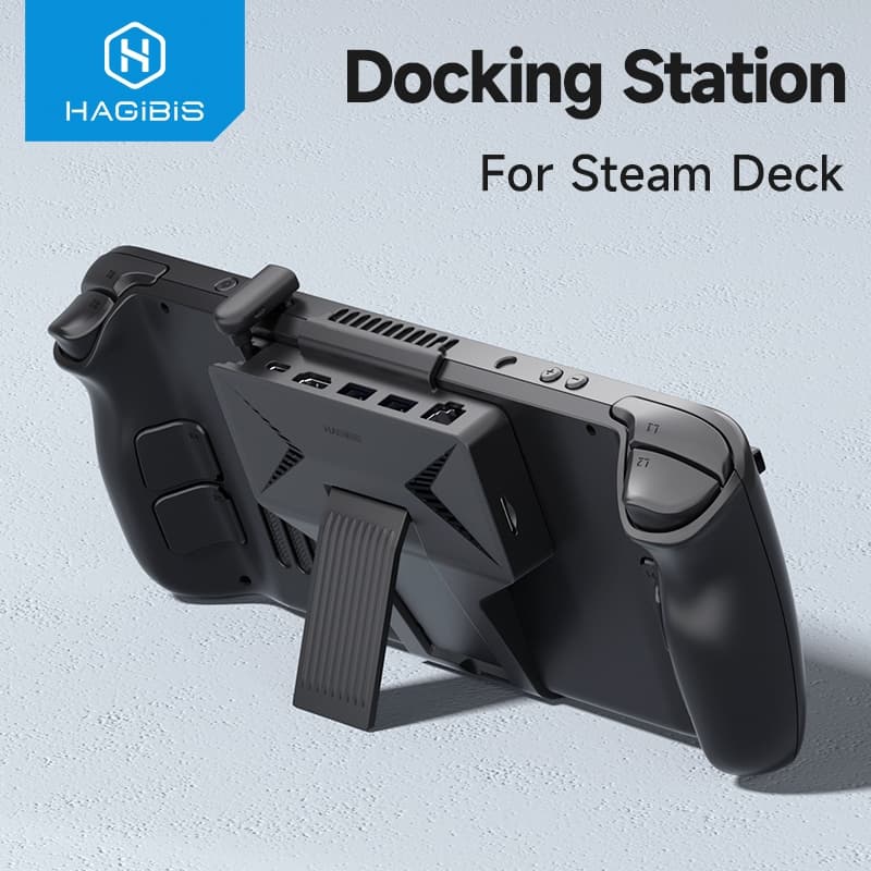 Hagibis 6 Em 1 Steam Deck Docking Station Dock Holder Hub OLED USB C Para RJ45 4K60HZ HDMI Base De Carregamento Rápido A