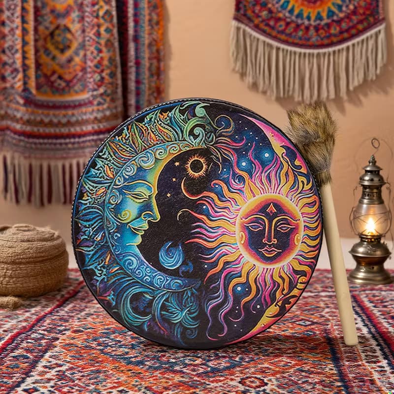 Novo Tambor Xamânico Nik Feito À Mão Instrumento De Percussão Profissional Estilo Siberiano Étnico Decorativo Olho Totem