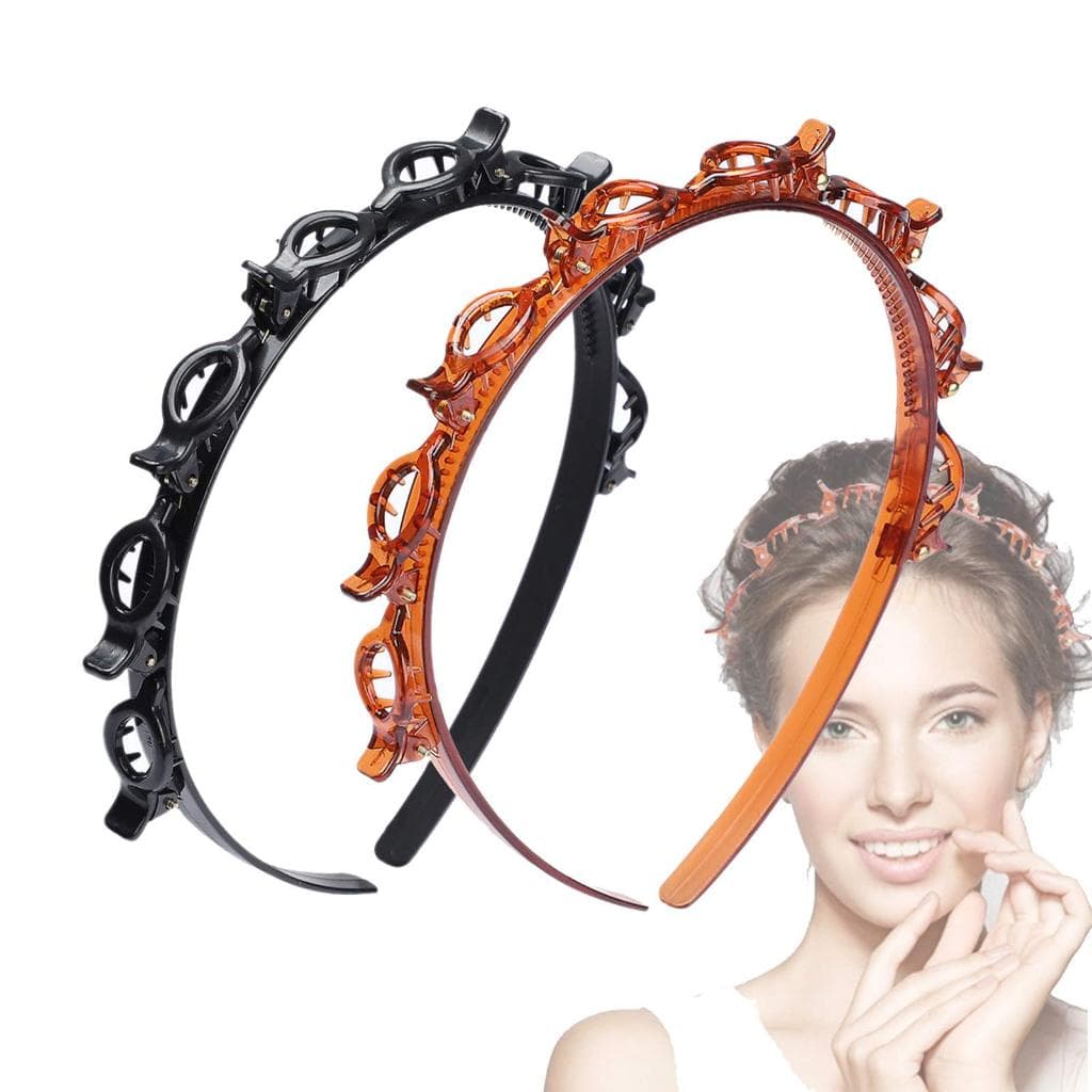 tiara com presilhas 2 peças penteados com cabelos  torcidos  hair twister Para Vários Penteados e Festas e Presentes