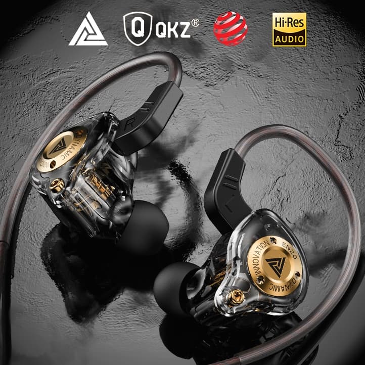 Novo Fones de ouvido QKZ ENZO HIFI para música de palco com microfone 3.5mm