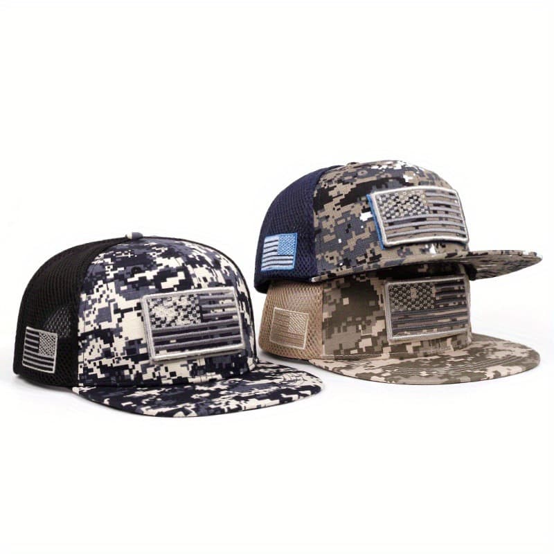 Boné snapback Com Bandeira Americana Para Homens Ao Ar Livre De Beisebol Viseira De Sol Camuflado Mulheres