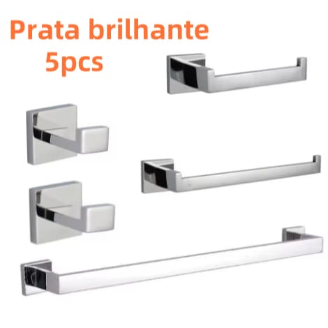 Gancho de parede requintado de aço inoxidável prateado, suporte de papel higiênico, anel de toalha, barra de toalha, ace
