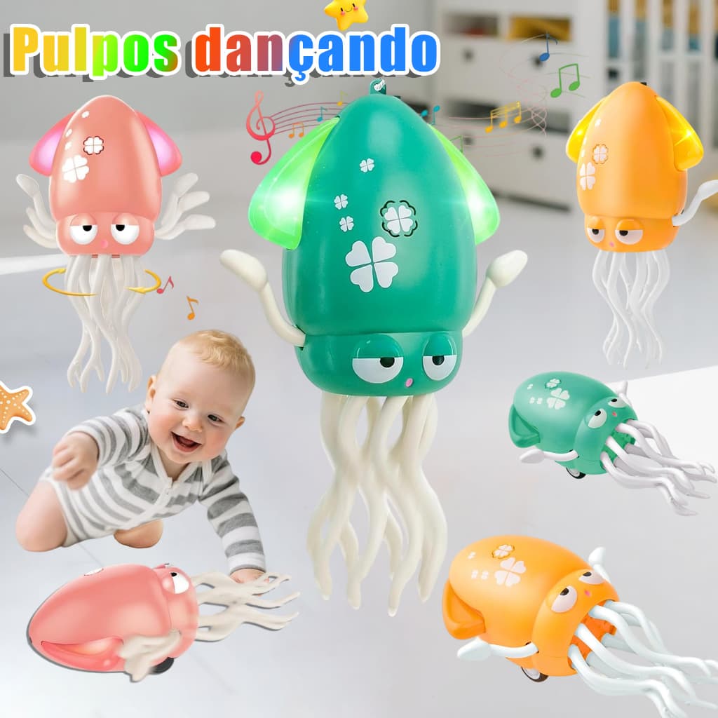 Brinquedo Musical Polvo Dançante Com Luz Led E Evitação De Obstáculos - Movimento Brinquedo interativo 0-12 ano