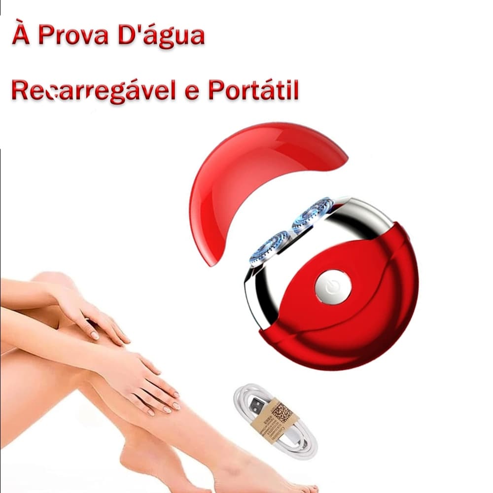 Depiladora Elétrica Feminina - Design Compacto UFO - Recarga Rápida Type-C - Para Pernas e Axilas