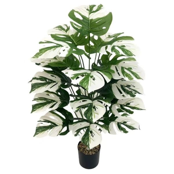 Folha De Tartaruga Hipose Grandes Plantas Artificiais Folhas Verdes Brancas Planta De Seda Simulada Para Decoração De Qu