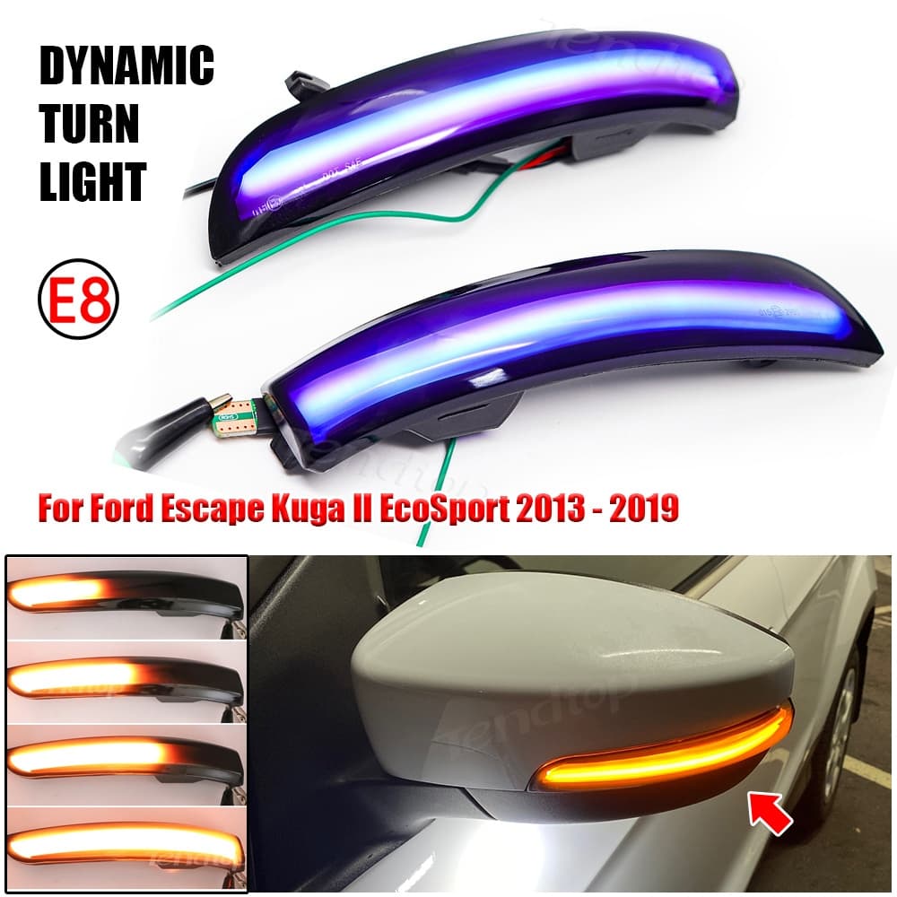 2Pçs Luz Indicadora Dinâmica LED Do Espelho Retrovisor Para Ford Kuga/Escape 2013-2019 EcoSport C-Max  Focus 3 MK3