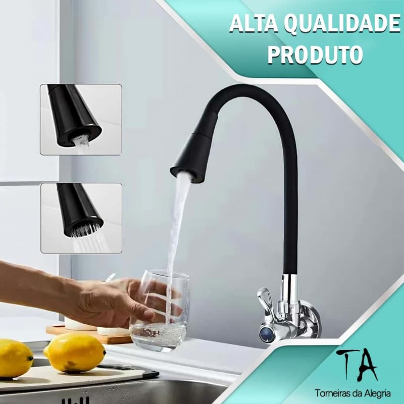 Torneira da cozinha gourmet na parede tipo de duas marchas para fora da parede tipo 1/4