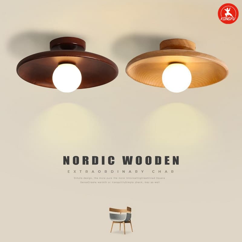 Luminárias De Teto De Grão De Madeira, Lâmpada Minimalista Moderna, Luminária Embutida De Designer Nórdico Para Quarto