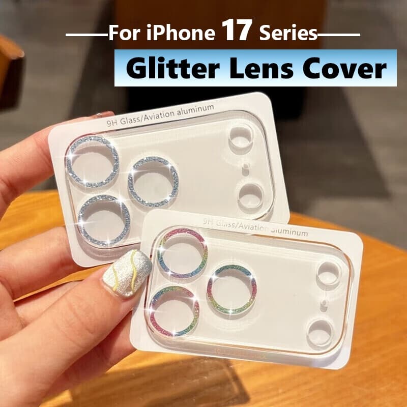 Protetor De Câmera Com Glitter Para iPhone 17 Pro Max 17 17 Air , Capa De Lente Traseira , Película Protetora De Vidro 1