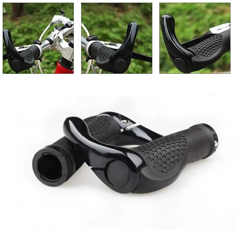 Par Manoplas Anatomicas Guidao Bicicleta Com Trava Bar End