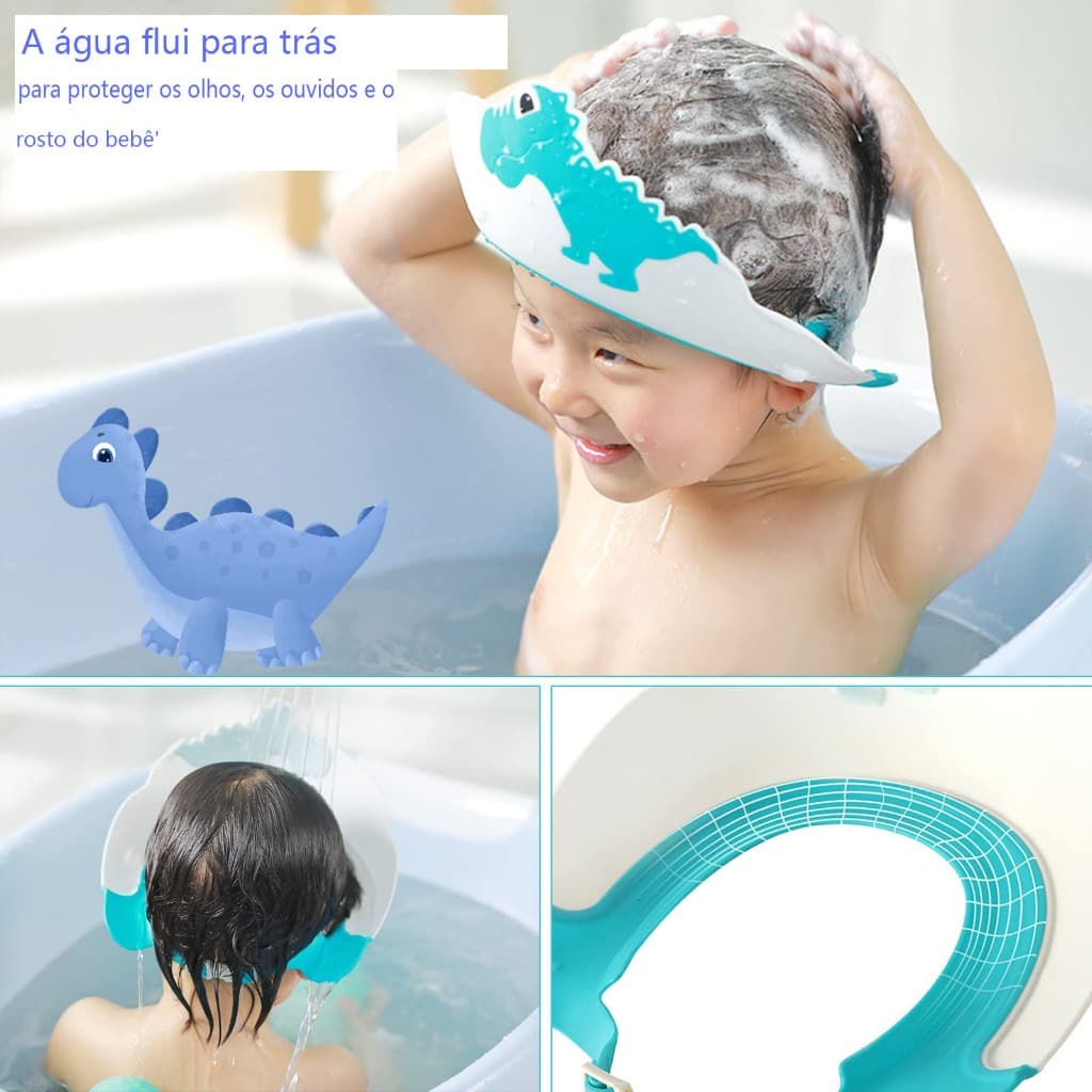Acessórios para o banho do bebê Touca de banho impermeável de silicone com drenagem rápida Proteja seus olhos e ouvidos