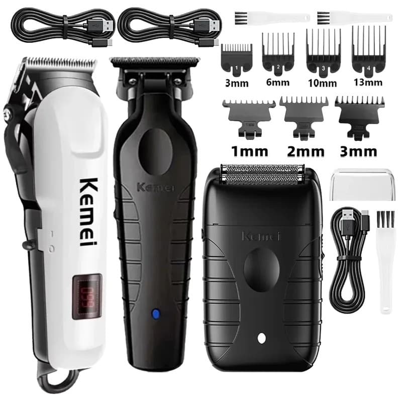 Kemei Km-809A-2299 T95 Barbeiro Profissional Máquina De Cortar Cabelo Elétrica Sem Fio USB Recarregável Aparadores Corte