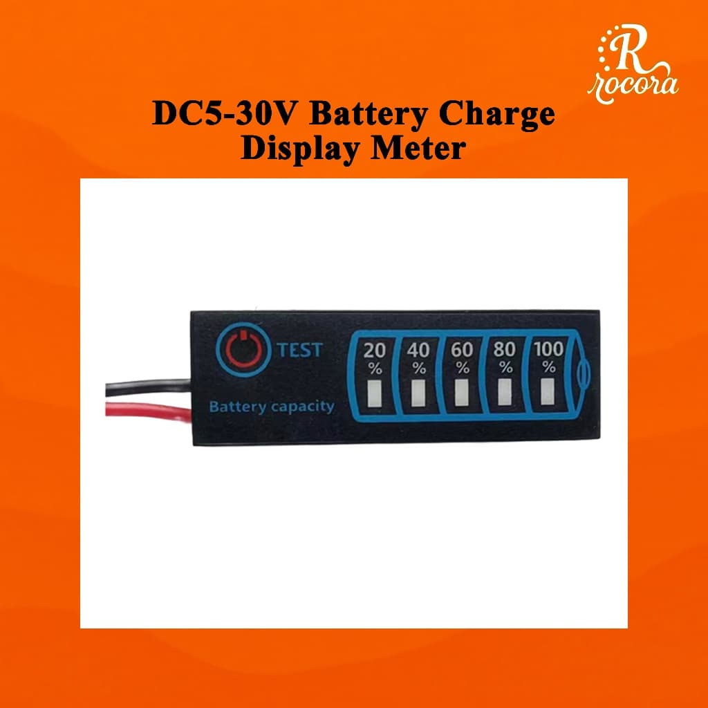 Indicador De Nível De Bateria DC5-30V Painel LED De Lítio/LiFePO4/Medidor De Exibição De Carga De Chumbo-Ácido