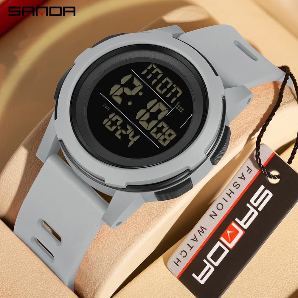 SANDA 2188 Cronômetro Digital Relógio Masculino Militar Exército Esporte De Pulso À Prova D'água-3