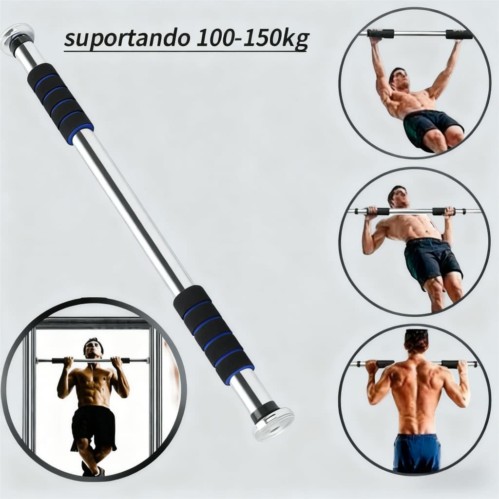 Barra De Exercícios De Porta Ajustável Até 100 Cm Crossfit Calistenia Fitness Strength