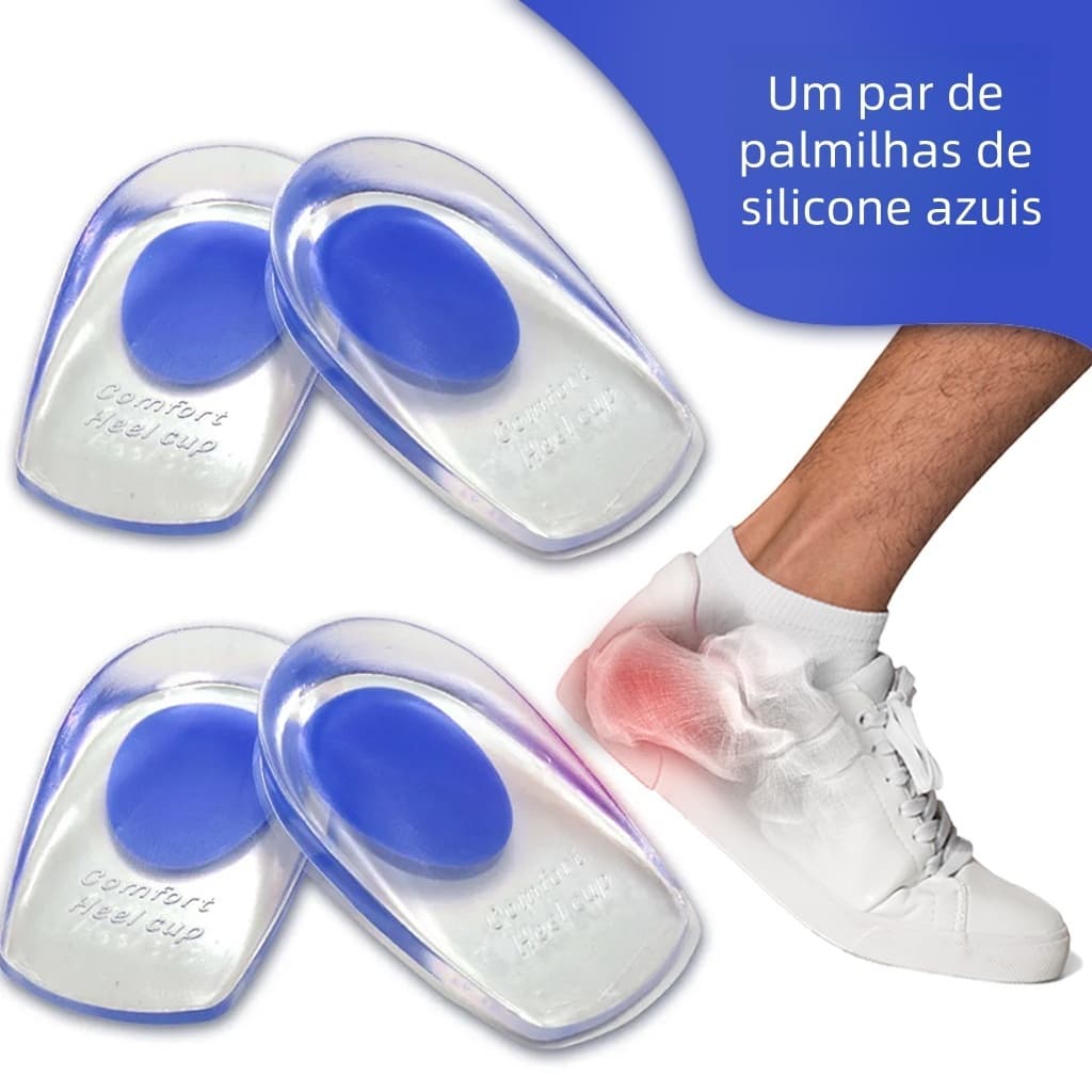 Palmilha Silicone Gel Calcanhar Amortecedor De Impacto Saúde dos Pés