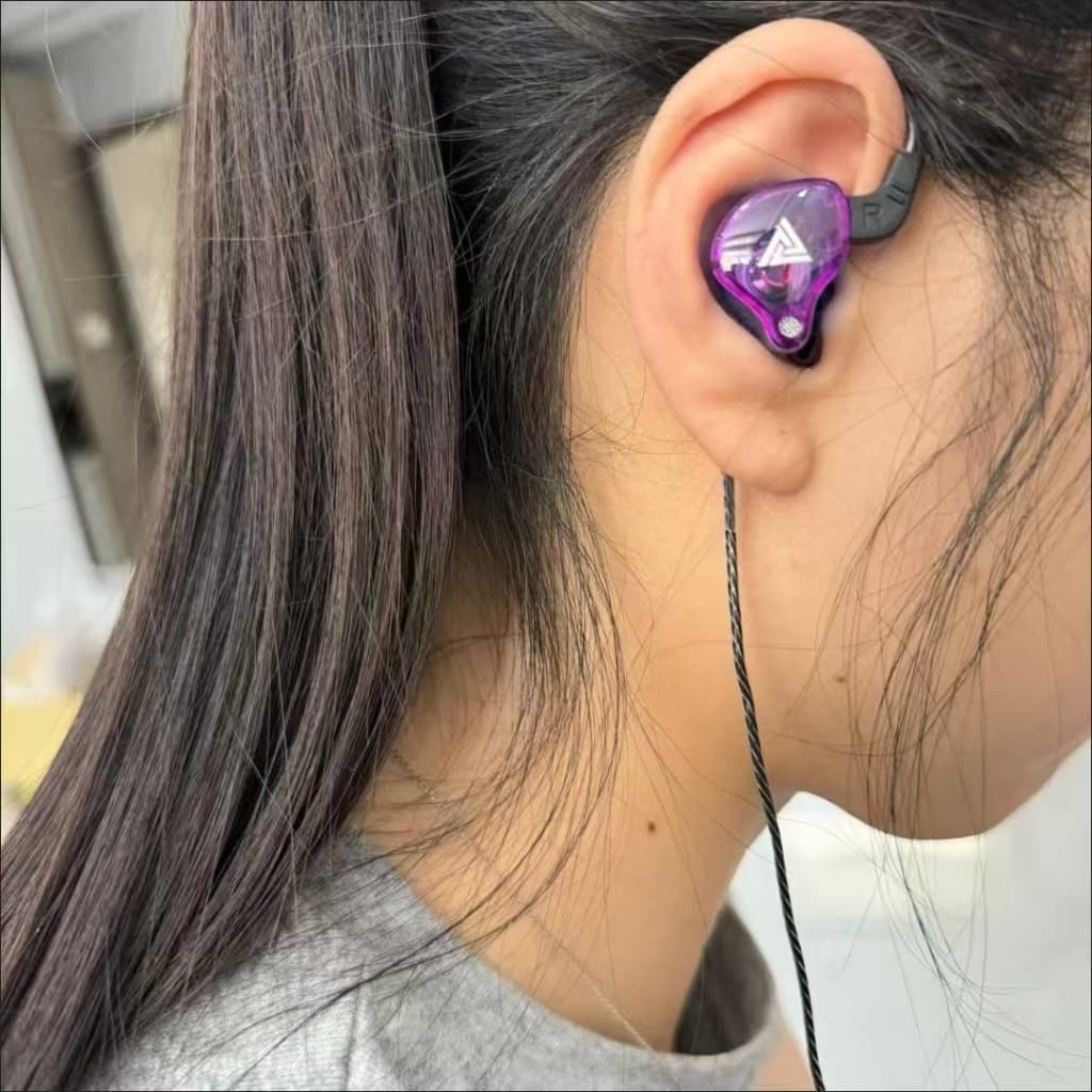 QKZ AK6 Fone de Ouvido Esportivo com microfone Subwoofer controle de fio intra-auricular