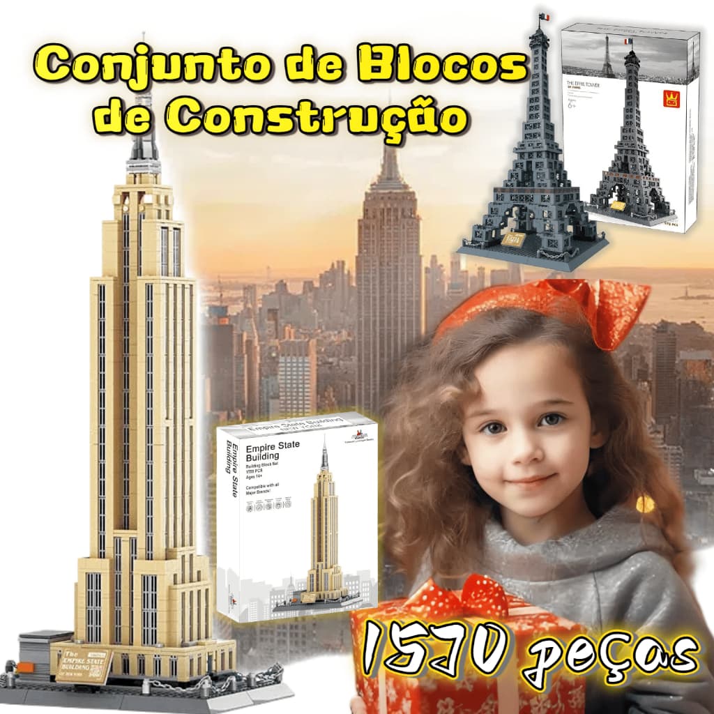 1570peças Conjunto de Blocos de Construção do Empire State Building E Criança Colecionador Brinquedo edifício Nova York