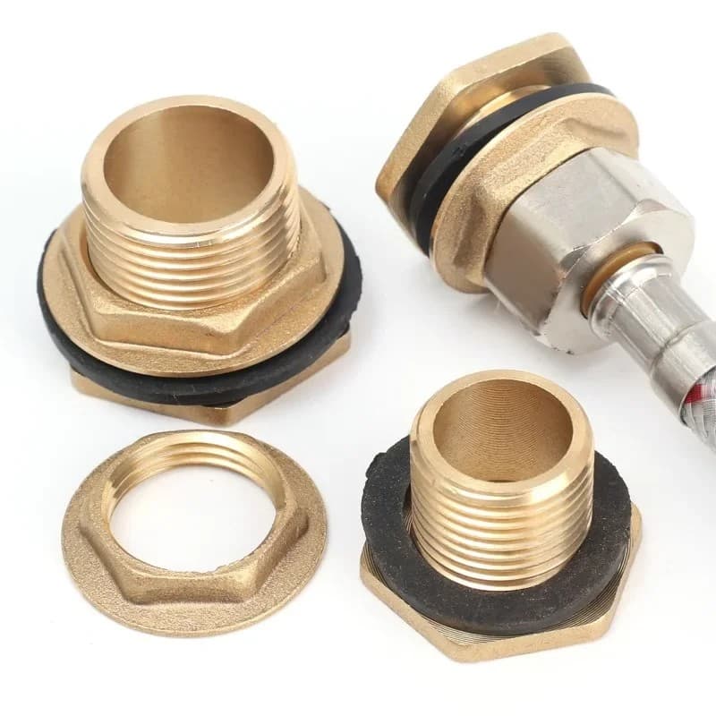 Conector De Tanque De Água De Latão , À Prova De Vazamento Selado Com Rosca Externa Φ21/27/34