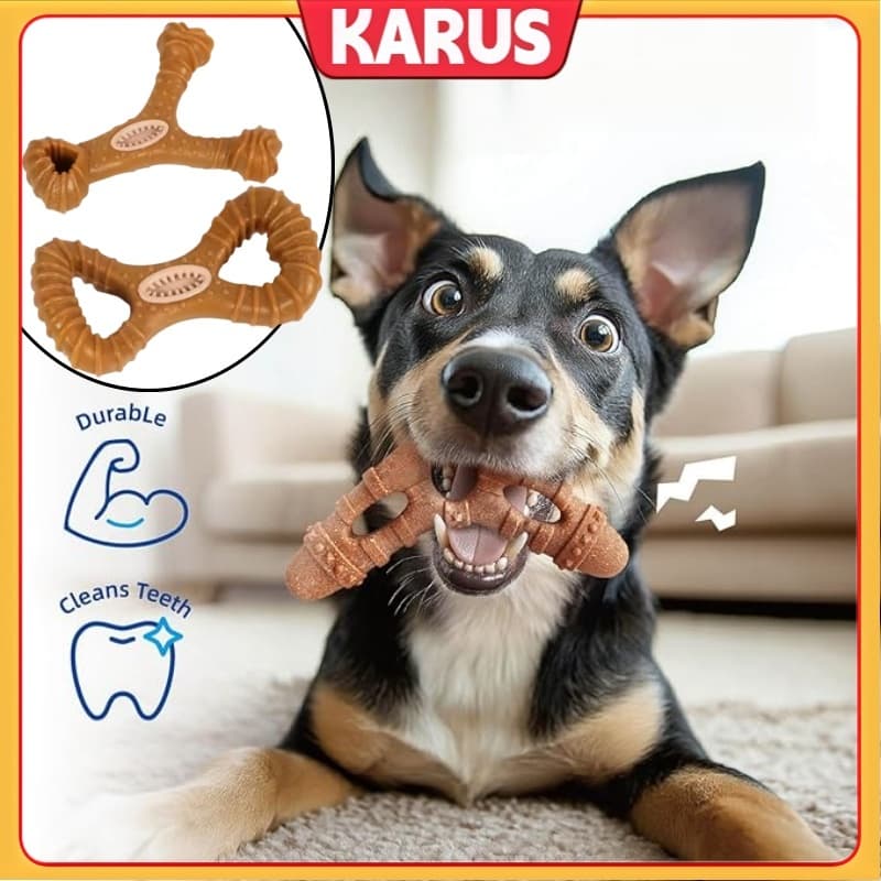 Brinquedo Para Mastigar Cachorro Com Sabor De Bacon Fibra De Bambu KARUS