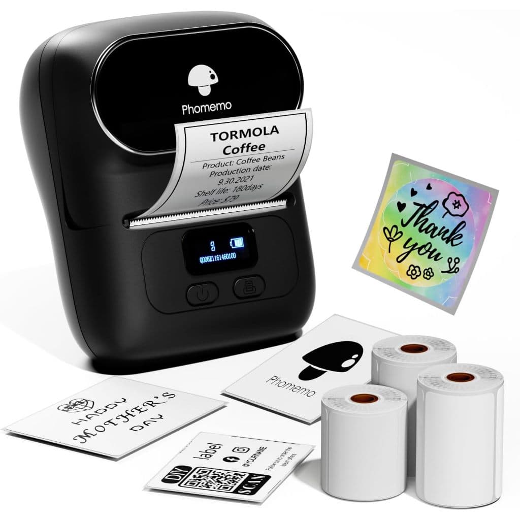 Máquina Phomemo Label Maker-Impressora De Etiquetas Bluetooth Atualizada M110 Para Código De Barras , Roupas , Joias , V