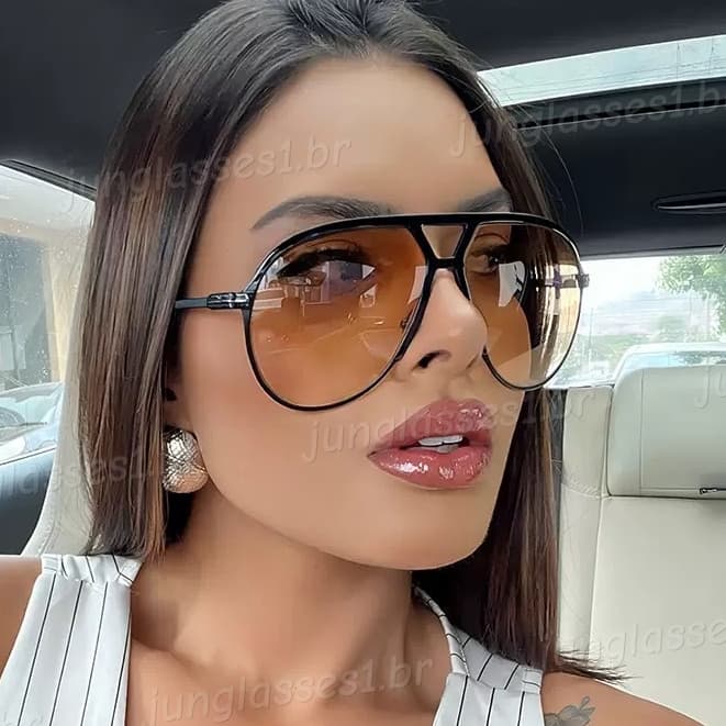 Moda Europeia Americana Feixe Duplo Óculos De Sol De Armação Grande Para Homens E Mulheres Retro Piloto Proteção UV