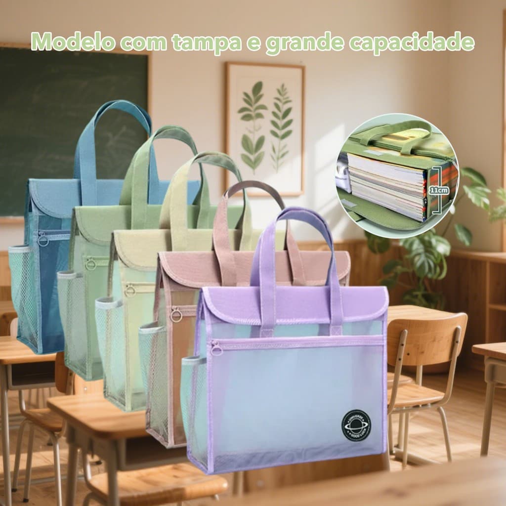 Saco De Arquivo Extra Grosso , Camada Dupla , Armazenamento De Malha Transparente