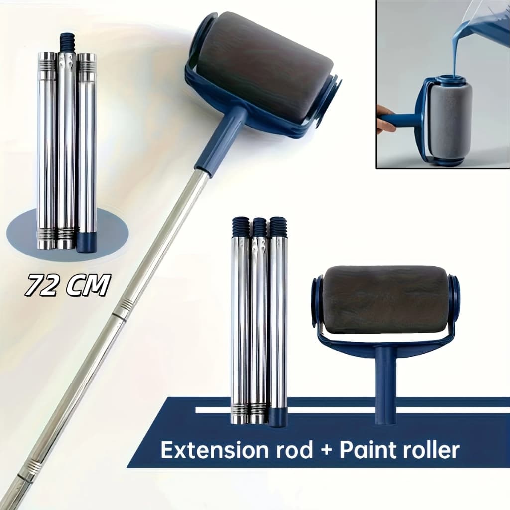 Kit de Pincel Rolo de Pintura Easy Glide de 6 Polegadas para Pintura de Paredes + 72 cm cabo