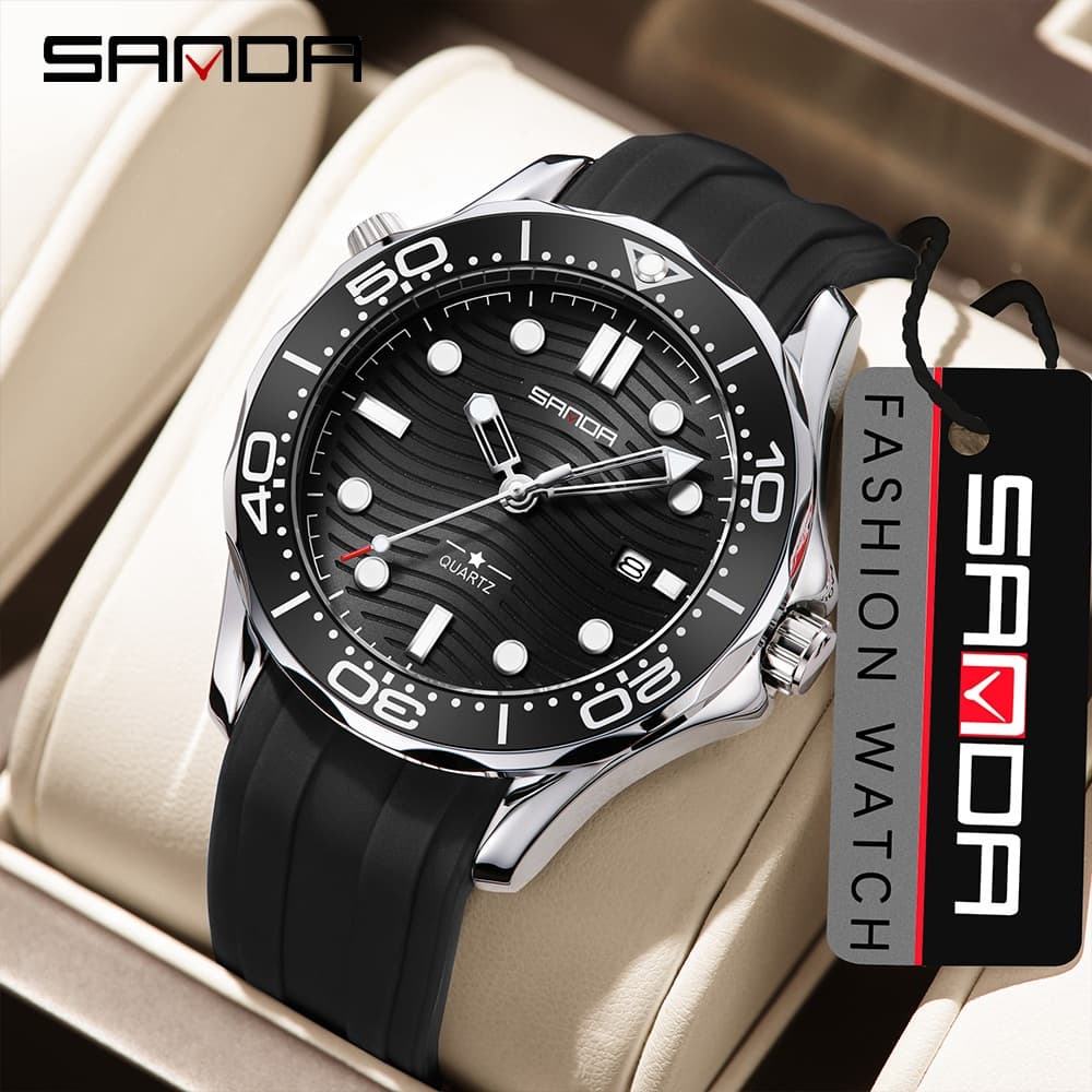 SANDA Novo 1145 Relógio De Quartzo Masculino De Negócios De Luxo À Prova D'água Calendário Luminoso Moda Masculina Relóg