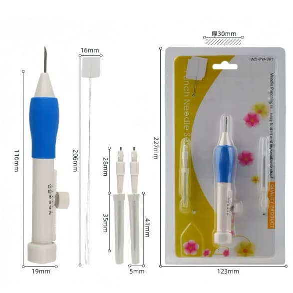Kit Caneta Agulha Mágica Bordado Ponto Russo-pudian