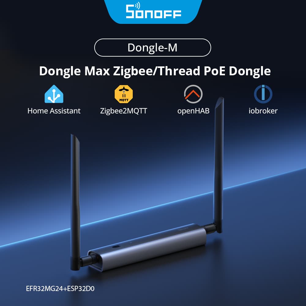 SONOFF Dongle Max Zigbee/Thread PoE Chipset De Alto Desempenho-M Antena Dupla Suporta Ethernet , Wi-Fi , Conexão USB Ger