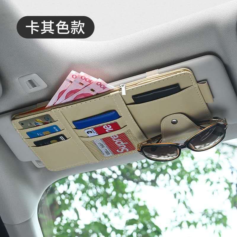 Organizador Viseira Carro Multifuncional Zíper Porta Celular Bilhetes Porta Documentos e Celular para Viseira