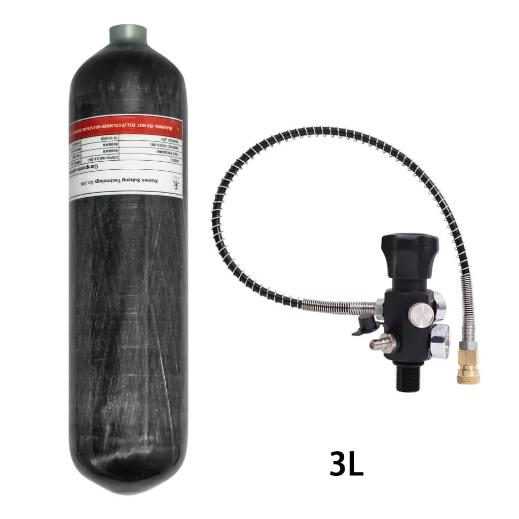 TUXING 300Bar 3L Cilindro Fibra Carbono Alta Pressão Tanque Estação Enchimento Válvula Regulador